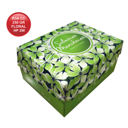 R3A CETAK COATED 250 FLORAL HIJAU PUPUS 2W